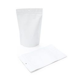 Stand Up Pouches Matt White 17x9x28.5cm | 340 grams with hang hole (100 pieces) [ZBGM4MWH]