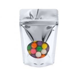 Stand Up Pouches Silver with oval Window 10x6x15cm | 57 grams (100 pieces) [ZBGMO2S]