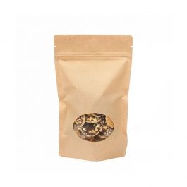 Stand Up Pouches Kraft with oval Window 13x7x20.5cm | 113 grams (100 pieces) [ZBGO3K]