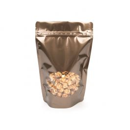 Stand Up Pouches Bronze 14.9x8.9x23.2cm with oval Window (100 pieces) [ZBGO7BZ]