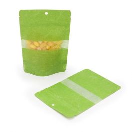 Stand Up Pouches Rice Paper Green 10x6x15cm | 57 grams with Hang Hole (100 pieces) [ZBGR2GRH]
