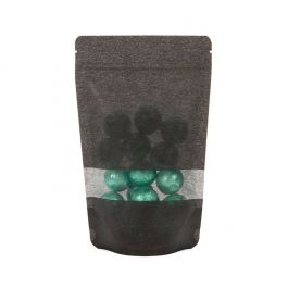Stand Up Pouches Rice Paper Black with Window 13x7.9x20.6cm | 113 grams (100 pieces) [ZBGR3B]