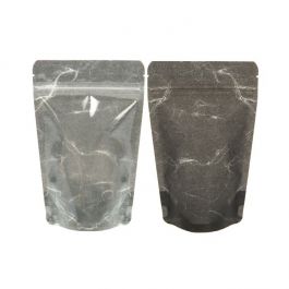 Stand Up Pouches Rice Paper Transparent/Black 11.9x7.6x18.4cm | 114 grams (100 pieces) [ZBGR46BC]