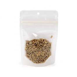 Eco Friendly Stand Up Pouches Rice Paper Transparent/White With Hanghole 10,2x6x15,2 cm (100 pieces) [ZBGRC2CW]