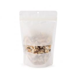 Eco Friendly Stand Up Pouches Rice Paper White With Rectangle Window With Hanghole 14,9x8,9x23,2 cm (100 pieces) [ZBGRC7W]