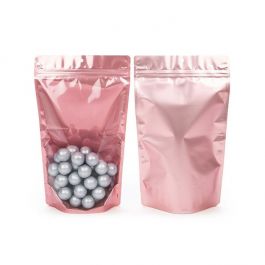 Stand Up Pouches Transparent/Rosé Gold 17.1x8.9x28.6cm cm | 340 grams (100 pieces) [ZBGRG4]