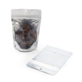 Stand Up Pouches Transparent/Silver 10x6x15cm | 57 grams with hang hole (100 pieces) [ZBGS2H]