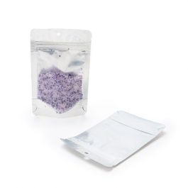 Stand Up Pouches Transparent/Silver 9.5x5.5x15.5cm | 57 grams With Hang Hole (100 pieces) [ZBGS35H]