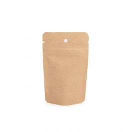 Kraft Stand Up Zipper Pouch 8 x 5 x 13 cm with Hang Hole (100 Pieces) [ZBGSK1H]