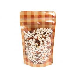 Stand Up Pouches kraft Transparent/Burnt Orange Plaid 13x7,9x20,6 cm (25 pieces) [ZBGSW3OP]