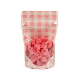 Stand Up Pouches Kraft Transparent/Pastel Pink Plaid 13x7,9x20,6 cm (25 pieces) [ZBGSW3PP]