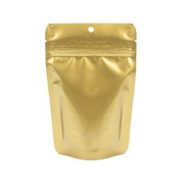 Stand Up Pouches Gold 10,2x6x15,2cm With Hanghole (100 Pieces) [ZBGM2GH]