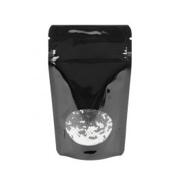Stand Up Pouches Black with oval Window 8x5x13cm | 28 grams (100 pieces) [ZBGO1B]