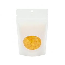Stand Up Pouches White kraft With Oval Window 10,2x6x15,2cm With Hanghole (100 Pieces) [ZBGO2WKH]