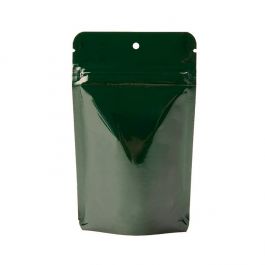 Hunter Green Metallized Stand Up Zipper Pouch 8 x 5x 13 cm with Hang Hole (100 Pieces) [ZBGM1HGH]