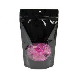 Stand Up Pouches Black With Oval Window 14,9x8,9x23,2cm With Hanghole (100 Pieces) [ZBGO7BH]