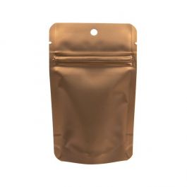Bronze Metallized Zipper Pouch Bags 8 x 5 x 13 cm with Hang Hole (100 Pieces) [ZBGM1BZH]