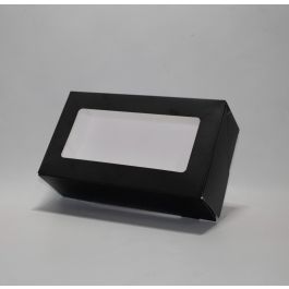 Kraft boxes Black with Window 21.5x6.4x12 cm (125 pieces) [TB2112B]